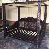 Indian Lotus Hand Carved Canopy Bed/daybed,