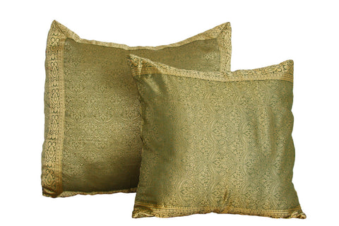 Olive Green Paisley Pillow Cover