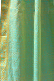Indian Sari Fabric Aqua Green Paisley Curtain