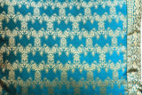 Indian Sari Fabric Turquoise Fatima Pillow Cover on sale