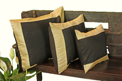 Black Art Silk Pillow Cover