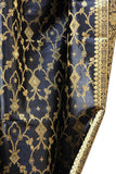 Indian Sari Fabric Black Curtain-KELA