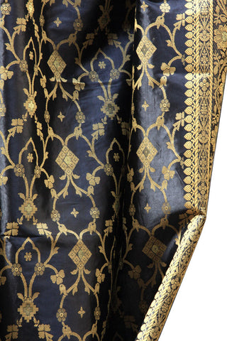 Indian Sari Fabric Black Curtain-KELA – Tara Design