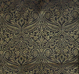 Black Paisley Sari Pillow Cover