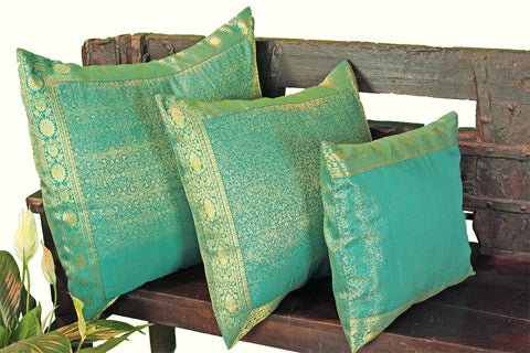 Teal Green Raj Pillow Cover