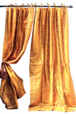 Indian Sari Fabric Gold Kela Curtains