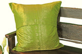 Indian sari pillows Cover Olive Green Raj