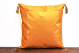 Gold Chinese Art Silk Pillow with Outside Trim
