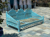 Turquoise Jula handcarved Daybed
