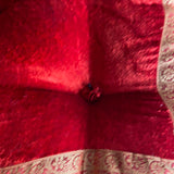 Red Velvet Meditation Tufted Cushion