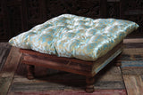 Light Blue and Gold  Sari Seat Cushion