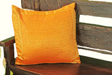 Orange Paisley Sari Pillow Cover