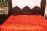 Indian Orange Mirrors Embroidered Bed Cover