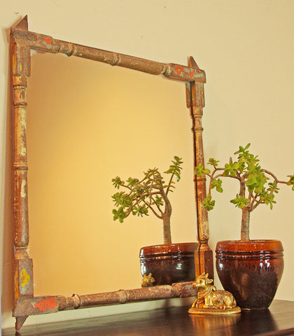 Mirror made from Vintage Railing Spindles
