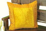 Yellow Gold Velvet Pillow Cover