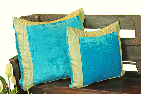 Turquoise Velvet Pillow Cover